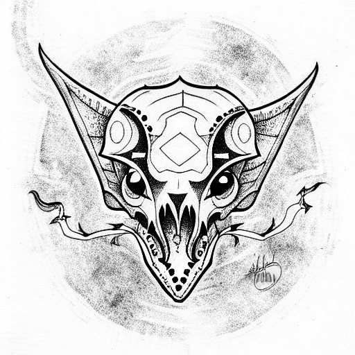 Dragon Skull tattoo design idea