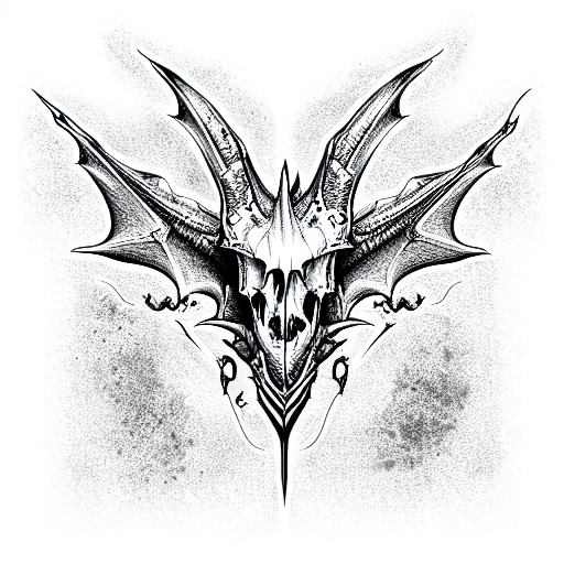 Dragon Skull tattoo design idea