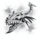 Dragon Skull tattoo design idea