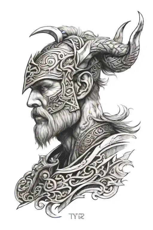 tyr Norse god tattoo design idea