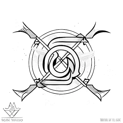 bow and arrow tattoo design idea
