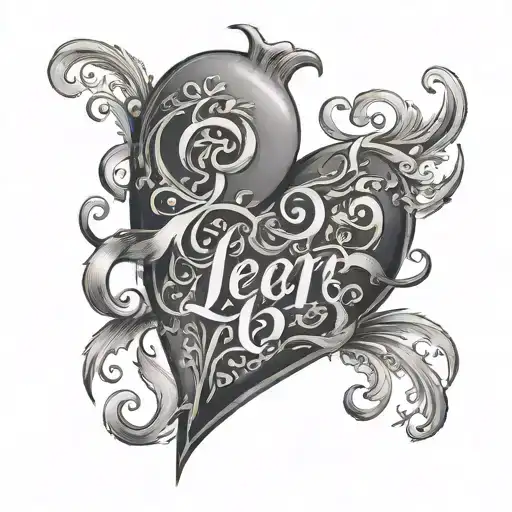 heart with letters l j b tattoo design idea