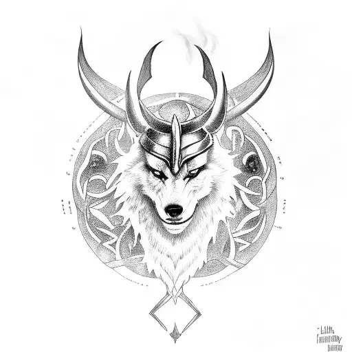 loki fenrir hel Jörmungandr tattoo design idea