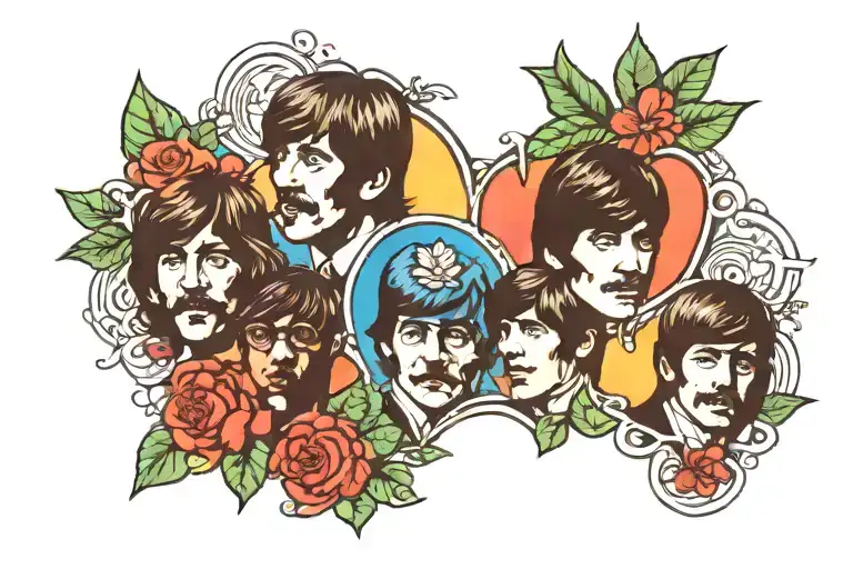 the beatles inspired design tattoo design idea