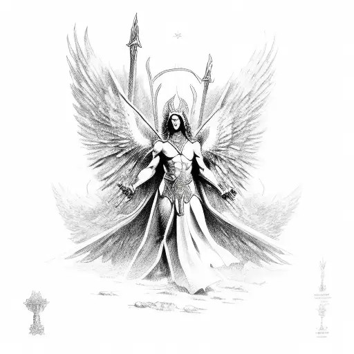 Archangel Michael tattoo design idea