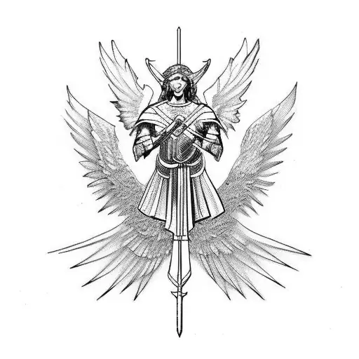 Archangel Michael tattoo design idea