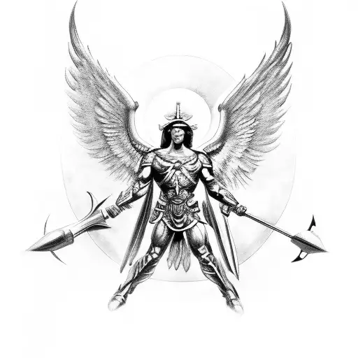 Archangel Michael tattoo design idea