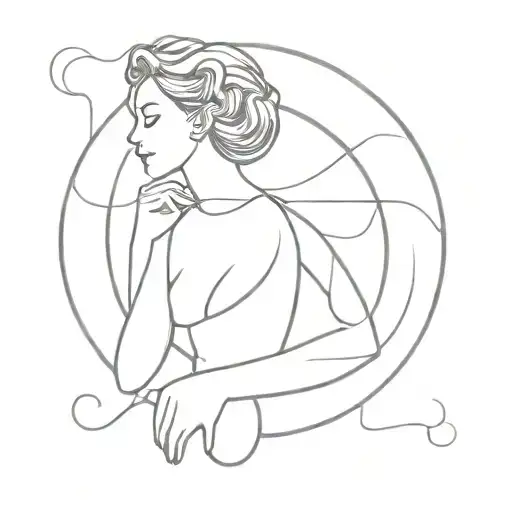 a goddess of the Cancer sign tattoo design idea