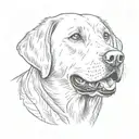 labrador retriever panting tattoo design idea
