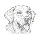 labrador retriever panting tattoo design idea