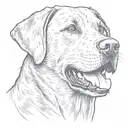 labrador retriever panting tattoo design idea