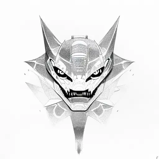 bat jaguar snake tattoo design idea