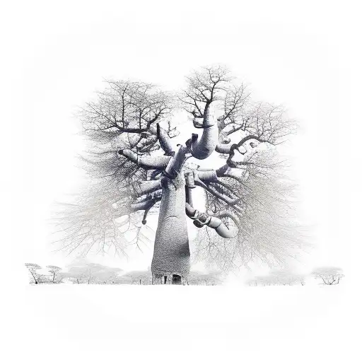 baobab tree tattoo design idea