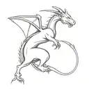 dragon chasing  rabbit tattoo design idea