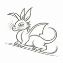 dragon chasing  rabbit tattoo design idea