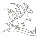 dragon chasing  rabbit tattoo design idea