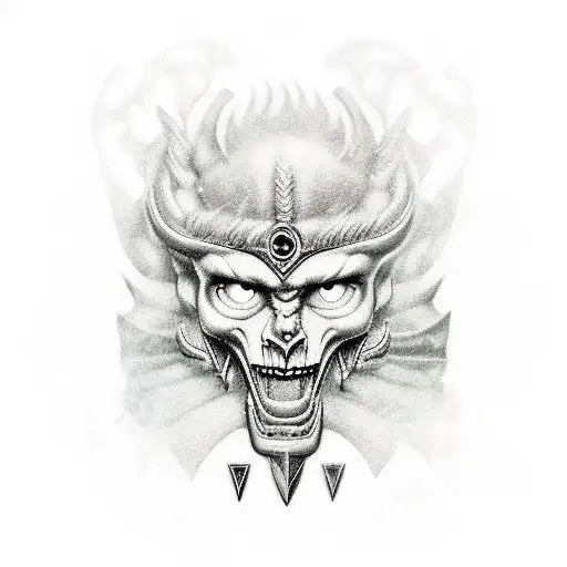 Brand of sacrifice from "Berserk" in cyber siglism tattoo design idea