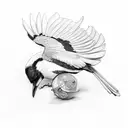 magpie tattoo design idea