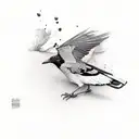 magpie tattoo design idea