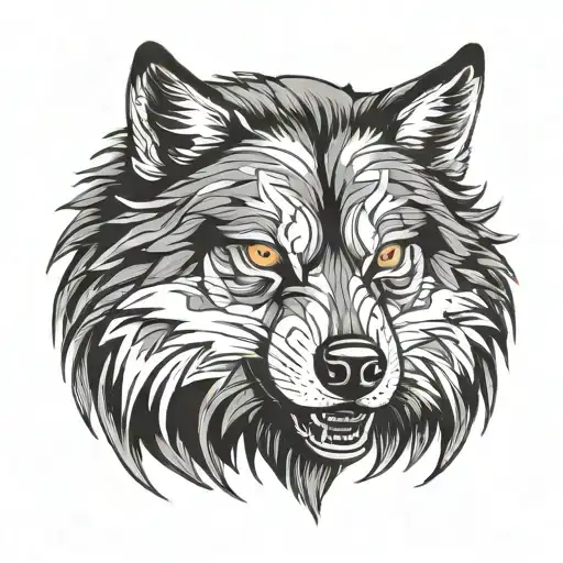 A soccer ball morphing into a wolf's head, symbolizing strength and agility tattoo design idea