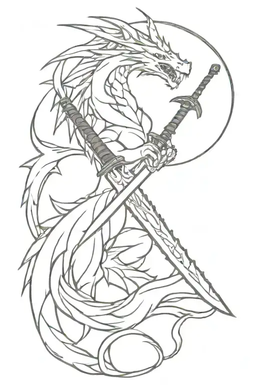 Sword Dragon Slayer tattoo design idea