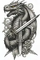 Sword Dragon Slayer tattoo design idea