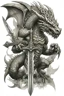 Sword Dragon Slayer tattoo design idea