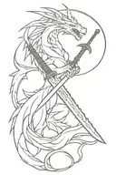 Sword Dragon Slayer tattoo design idea