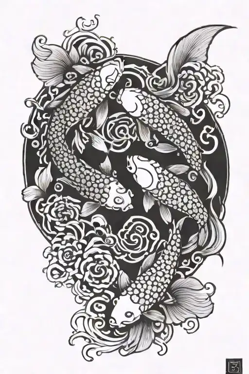 Koi Fish yin yang tattoo design idea