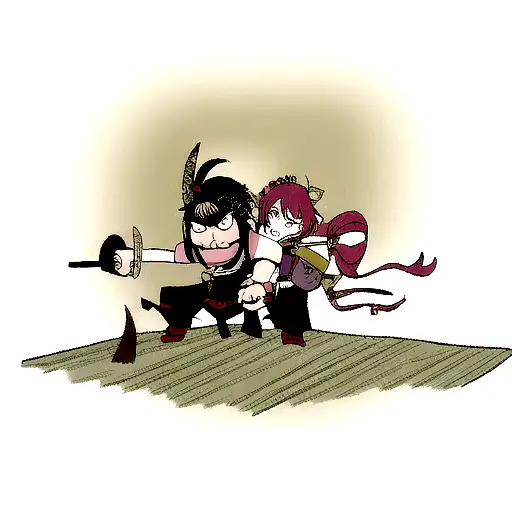 samurai vs dragon tattoo design idea