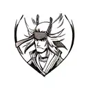 samurai vs dragon tattoo design idea