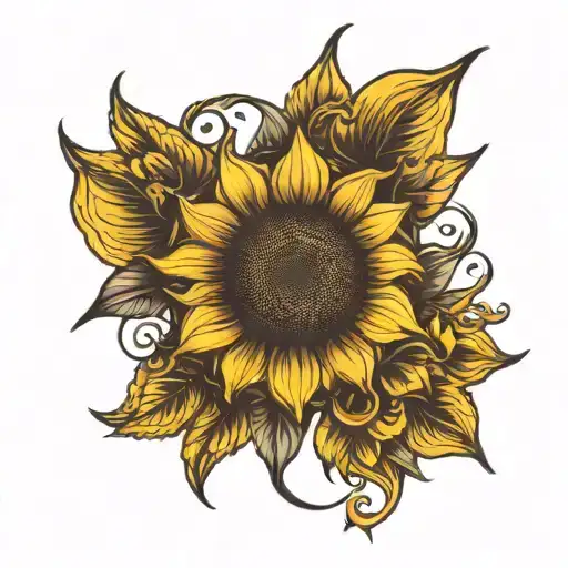 sunflower god symbol in alchemy tattoo design idea