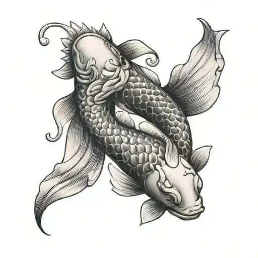 Yin yang koi tattoo design idea