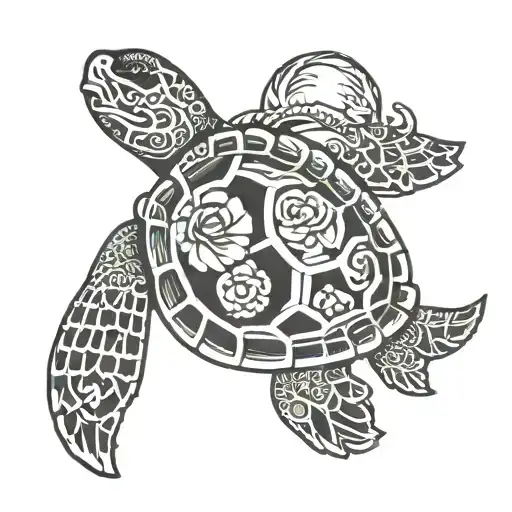 incorporate NAMES: charlotte, emmett, bennett, Ali and word: ohana, hawiian turtle tattoo design idea