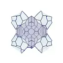 honeycomb pattern with three hexagons, inside one there should be the tour eiffel, i a second one a mountain  tattoo design idea