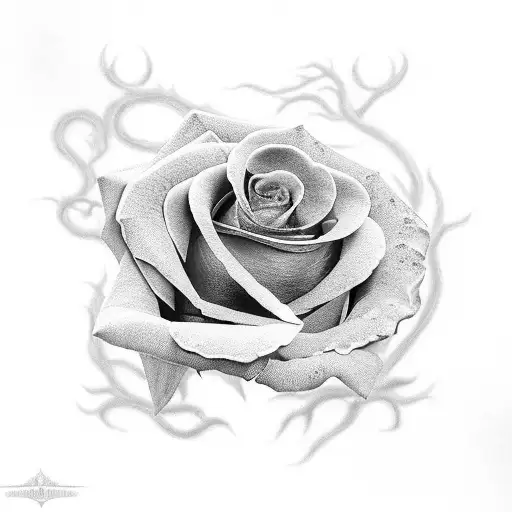 A black and grey rose with dragon scales as the petals tattoo design idea