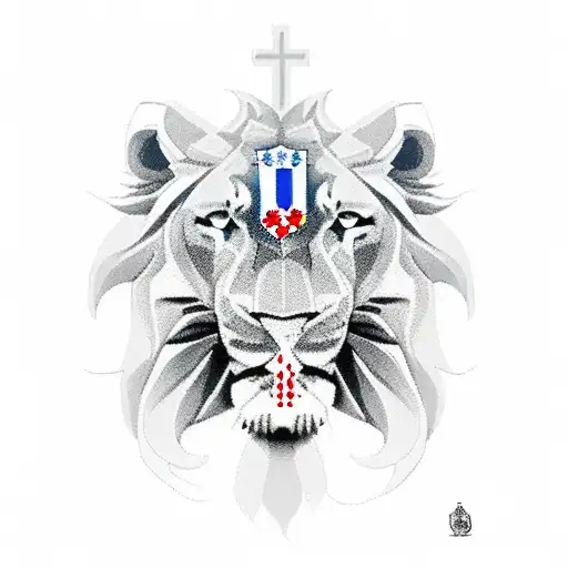 3 lions guarding christianity and croatia tattoo design idea