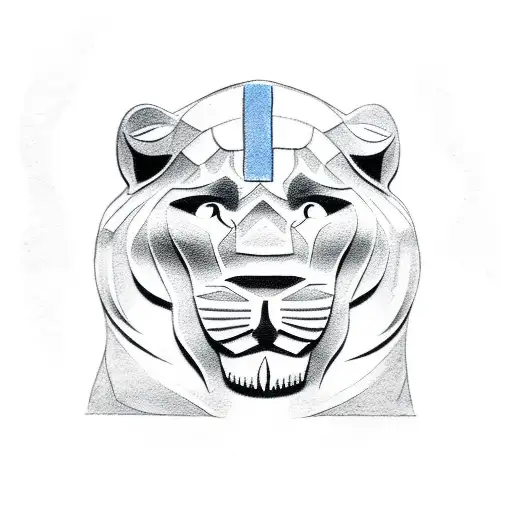 3 lions guarding cross and croatia tattoo design idea