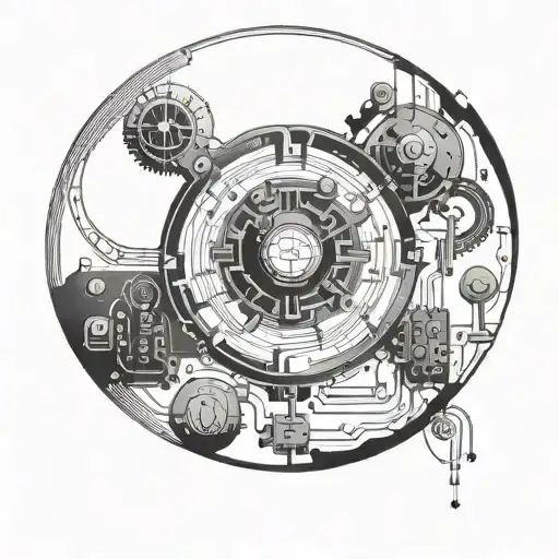circuit diagram circle tattoo design idea