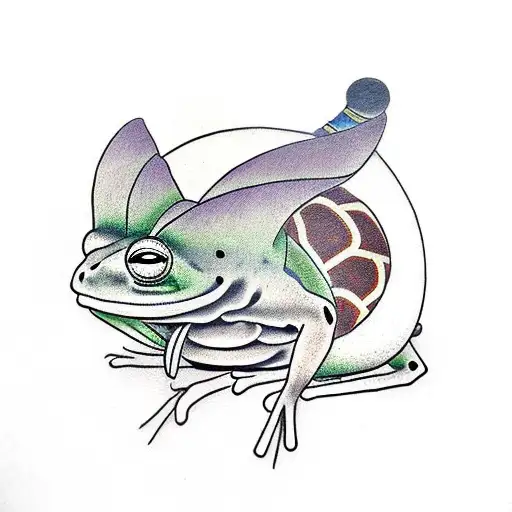 samurai frog tattoo design idea