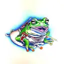 samurai frog tattoo design idea