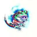 samurai frog tattoo design idea