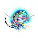 samurai frog tattoo design idea