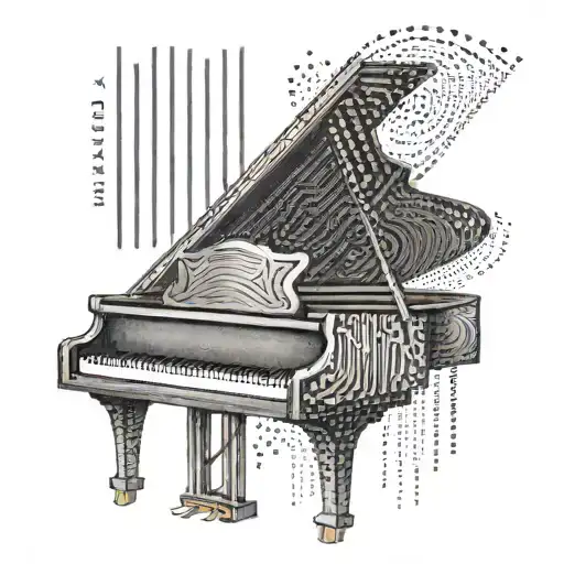 Octave piano keys tattoo design idea