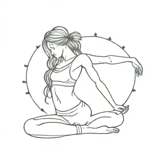 Feminine strength and empowerment in yoga and pilates tattoo design idea