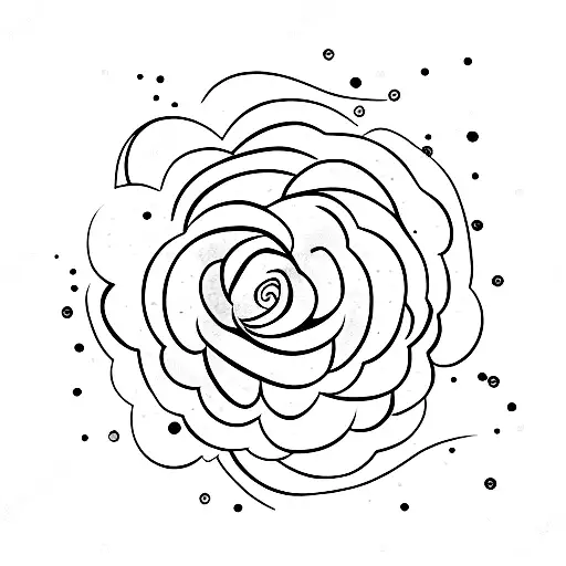 Moon Rose Stars sparkle  tattoo design idea
