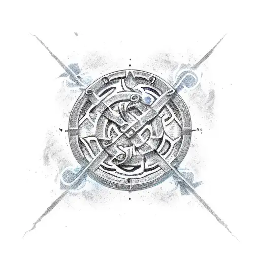 contolled chaos symbol tattoo design idea