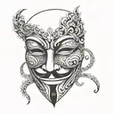 anonymous mask with fade tattoo design idea