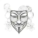 anonymous mask with fade tattoo design idea