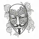 anonymous mask with fade tattoo design idea